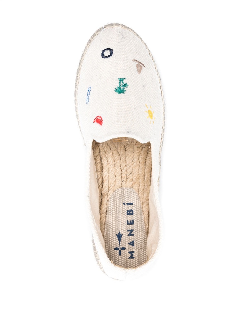 White Canvas Embroidered Espadrille